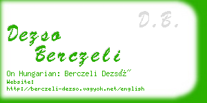 dezso berczeli business card